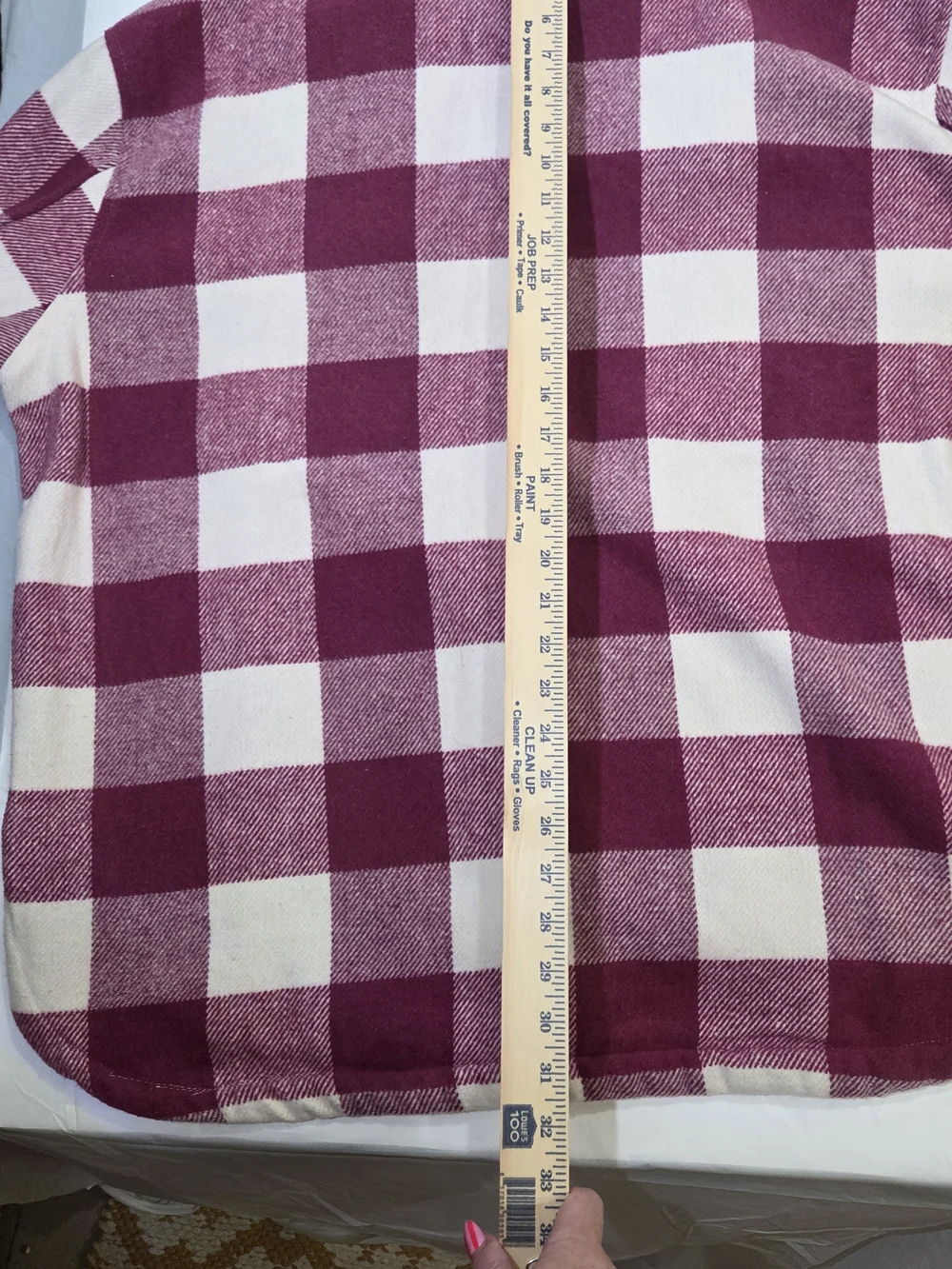 Plaid Utility Jacket in Burgundy & Cream